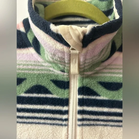 WOODS Half-Zip Fleece Pullover in Pastel Geo Stripe - Picture 4 of 8